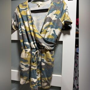 Camouflage Wrap-Style Sleep Romper